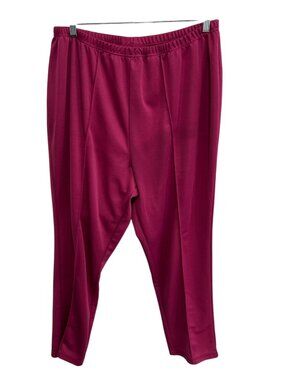 Woman Within Plus Size 24W Fuchsia Elastic Waist Pull-On Stretch Pants
